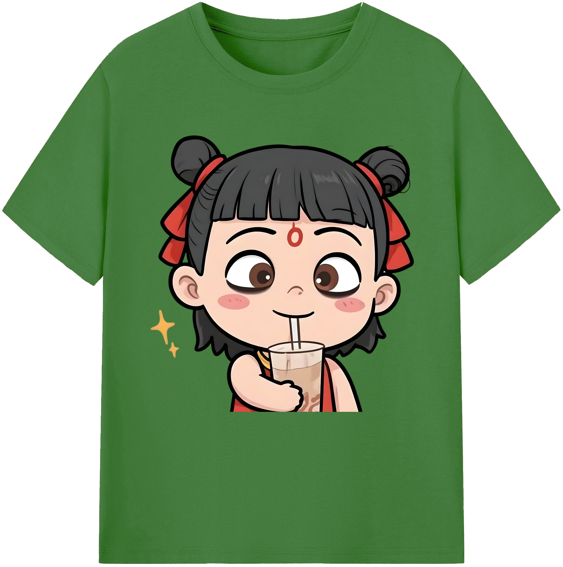 （画像用） Ne Zha 2 ナタ 魔童の大暴れ レディースカジュアルプリントTシャツ（綿100％）